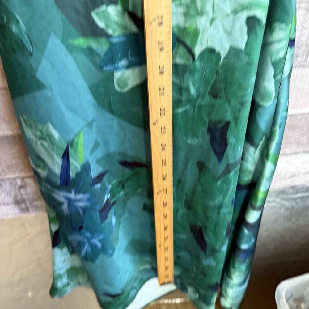 Hello Molly Women's Count It In Green Satin Midi Dress Center Cut Out Sz 4 - Picture 7 of 8